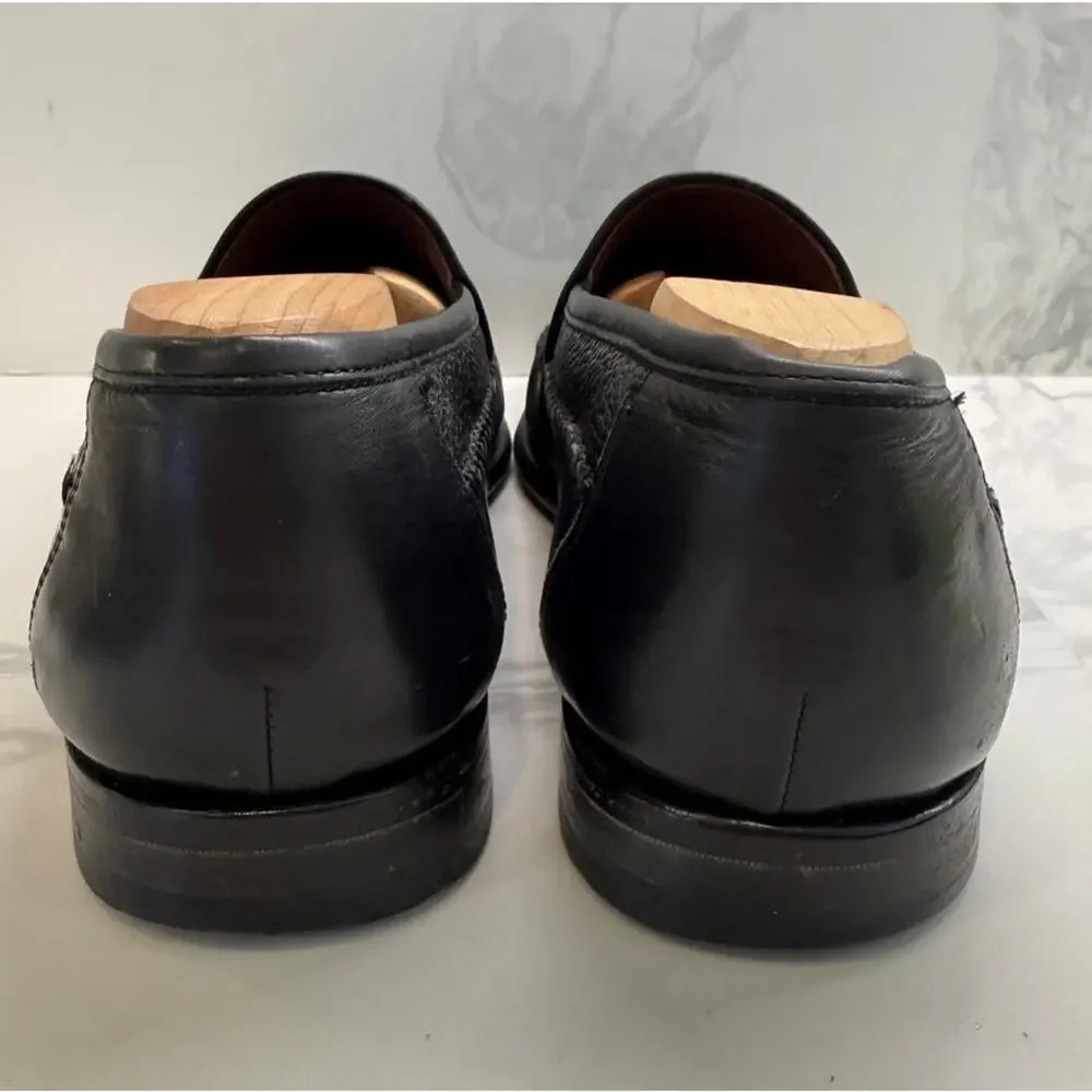 Johnston & Murphy Croc Embossed Leather Loafers Mens 10 Dress Office WORK